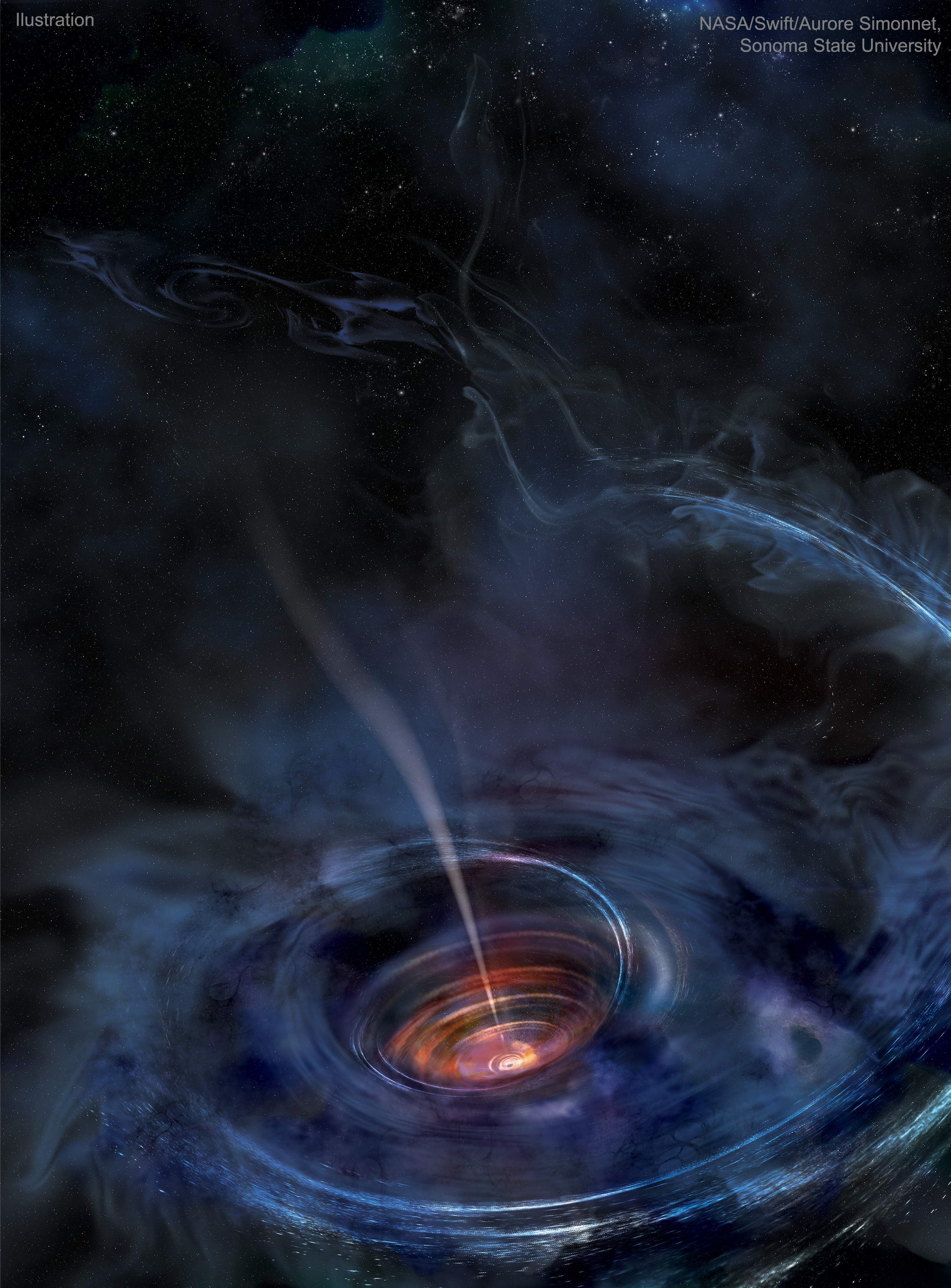 Black Hole Accreting with Jet by Aurore Simonnet - l'artboratoire