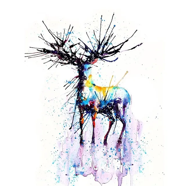 Cerf coloré - liviing