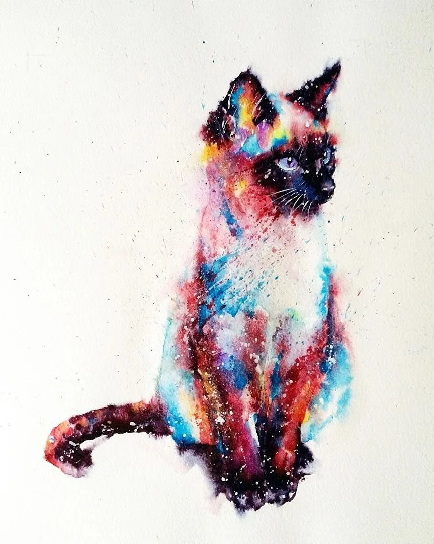 Chat watercolor - liviing