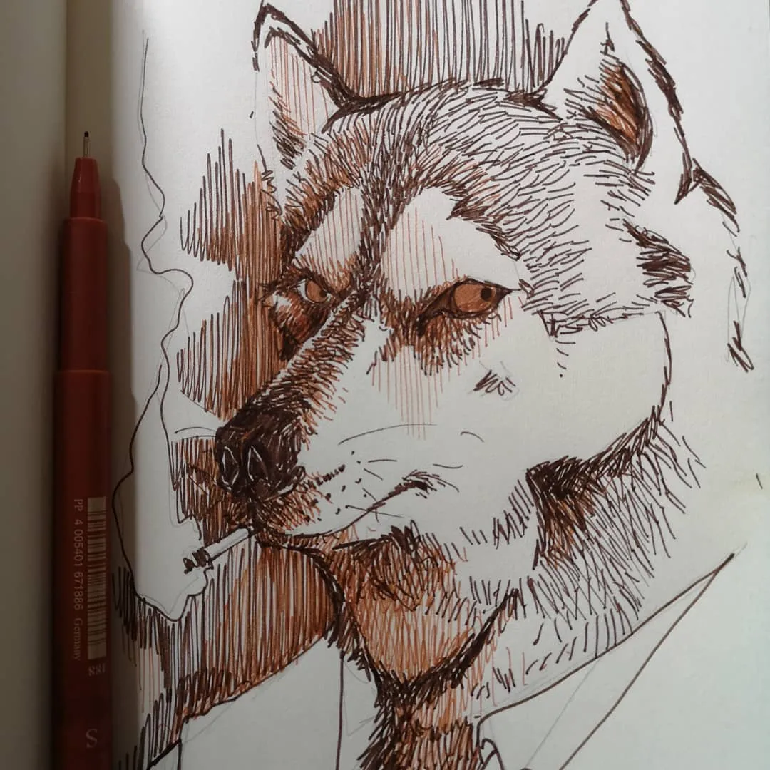 Husky (Inktober jour 6) – Arrigo Bruno