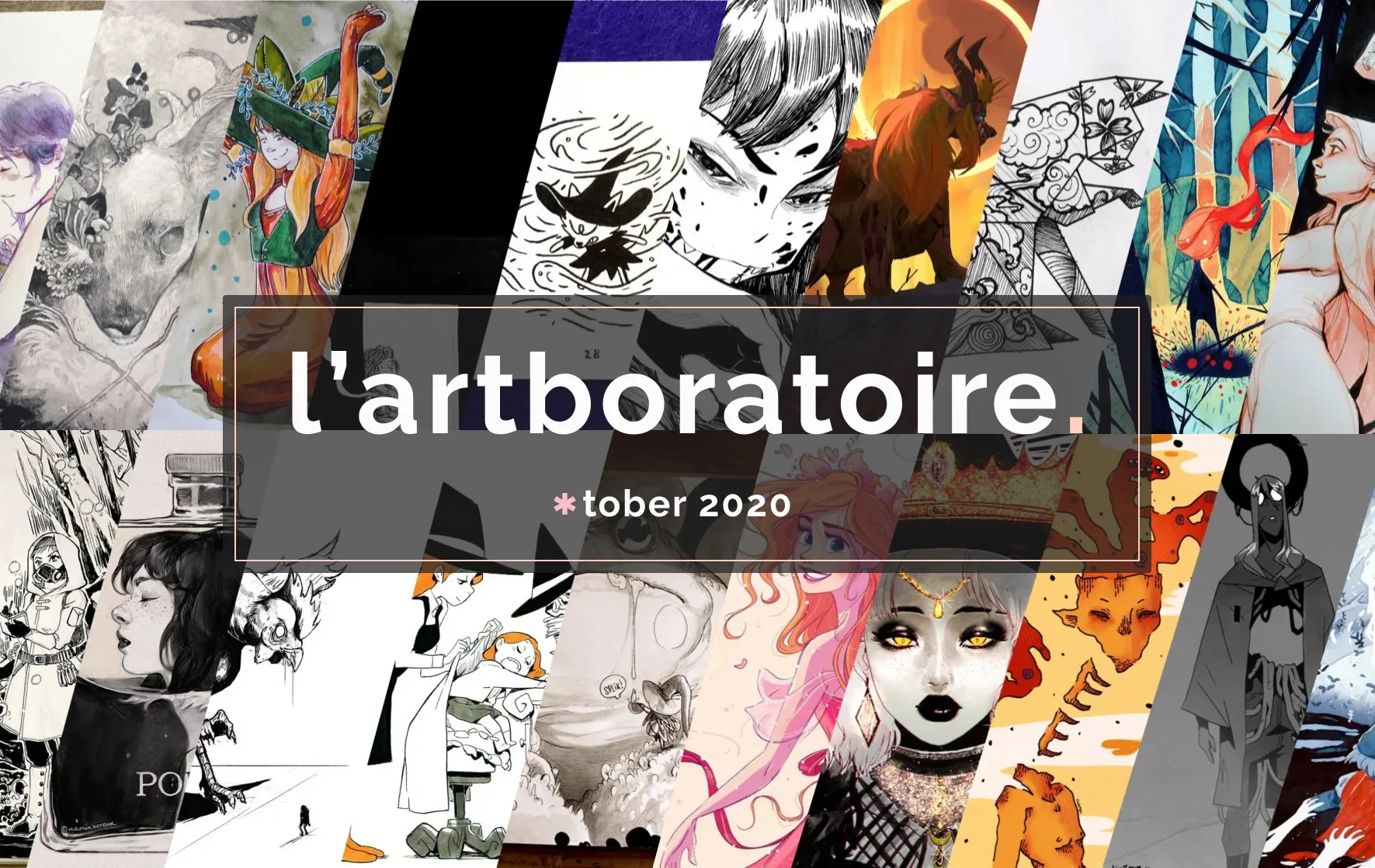 Mosaïque d'illustrations de l'Inktober 2020