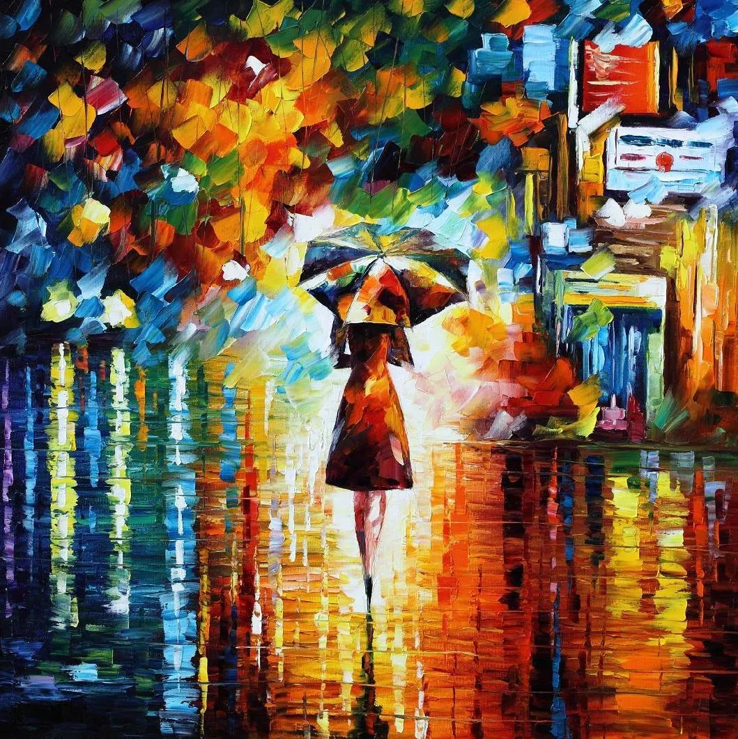 Mysterious rain princess – Leonid Afremov