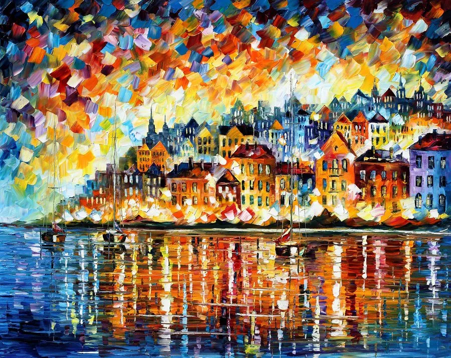 Italian Harbor – Leonid Afremov