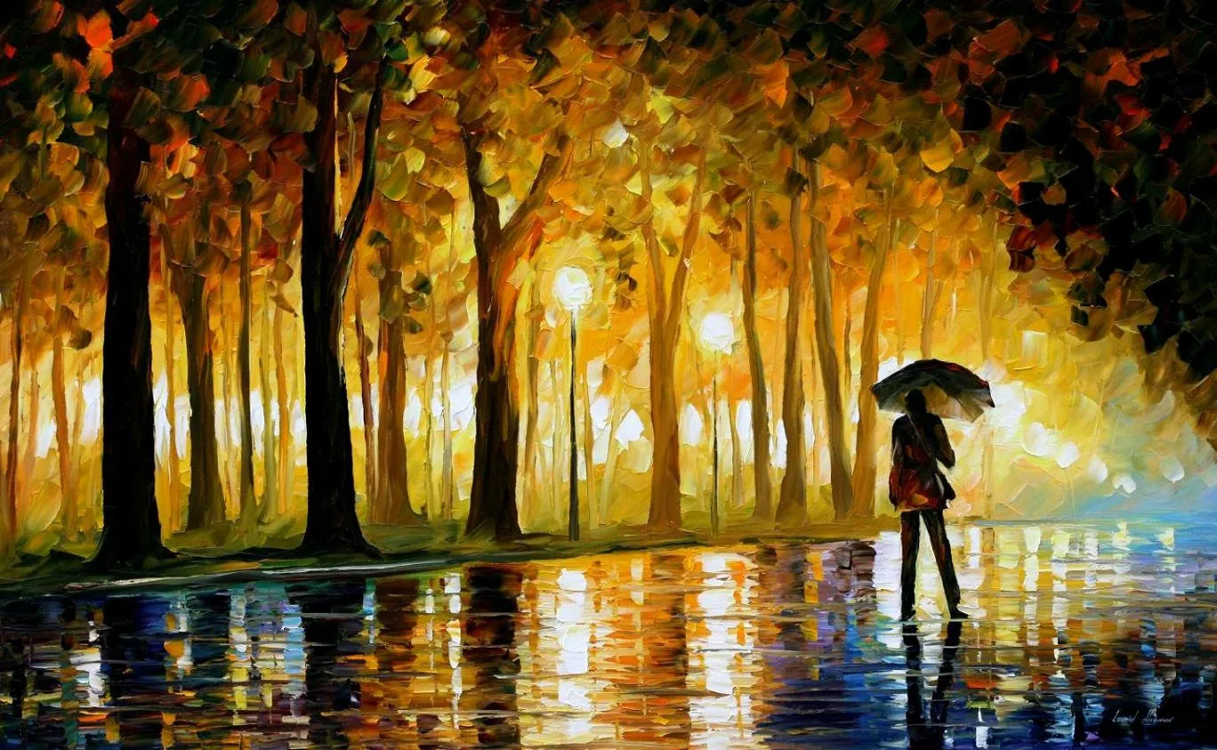 Parapluie dans un parc – Leonid Afremov