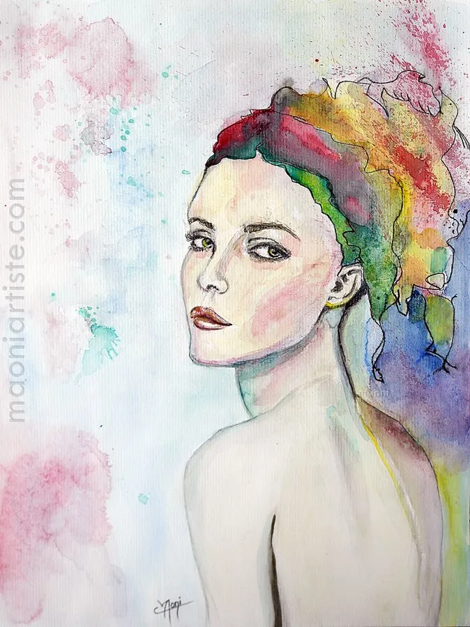 Lointaine © Maoni, aquarelle