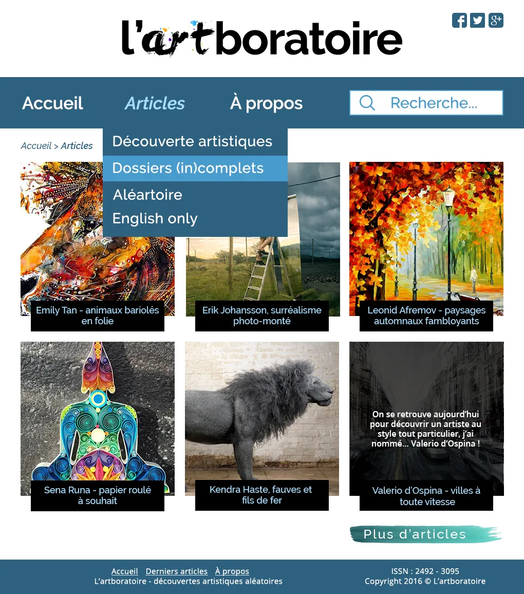 Affichage des articles