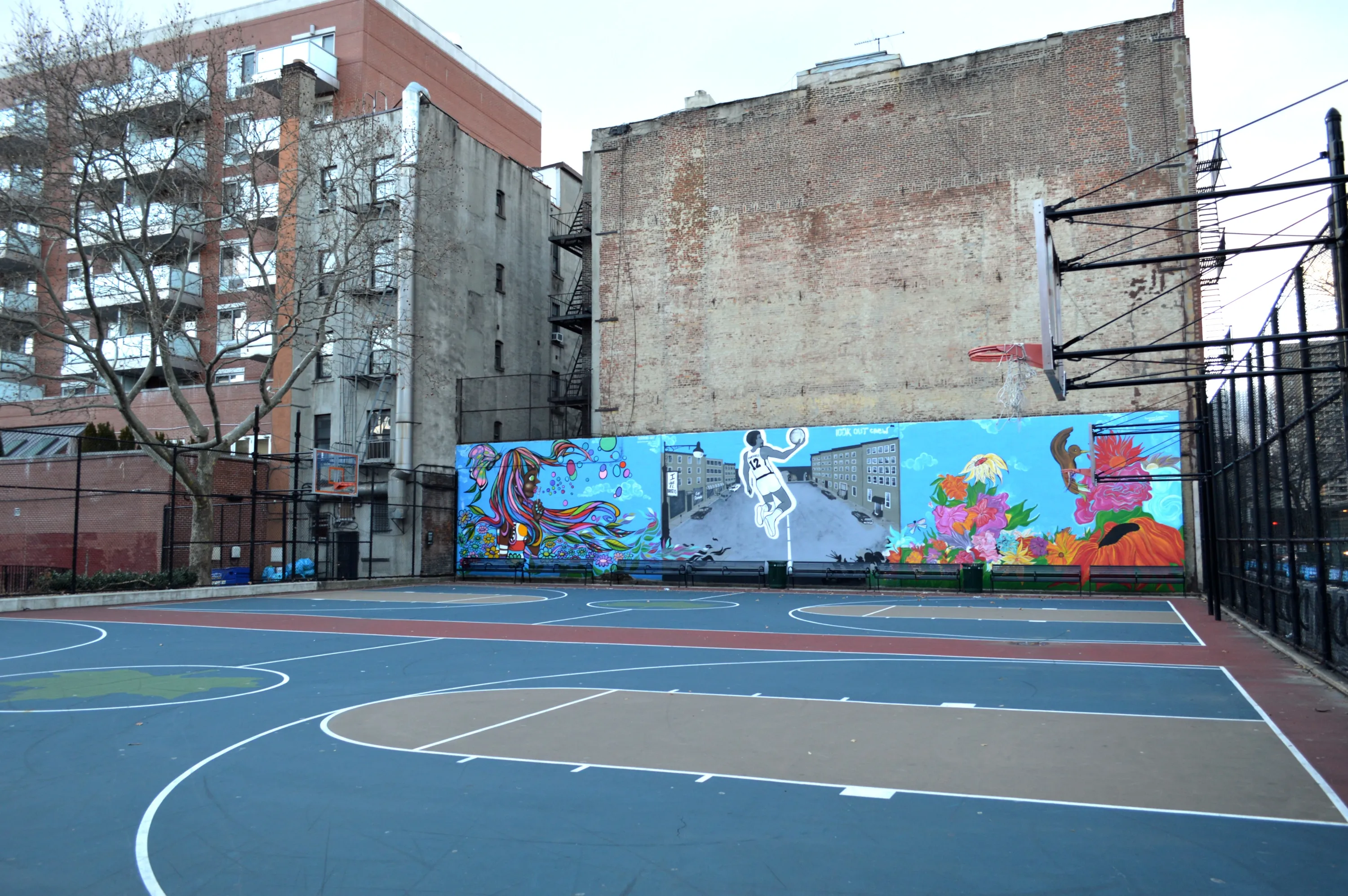 Terrain de basket East Harlem, Street Art de commande